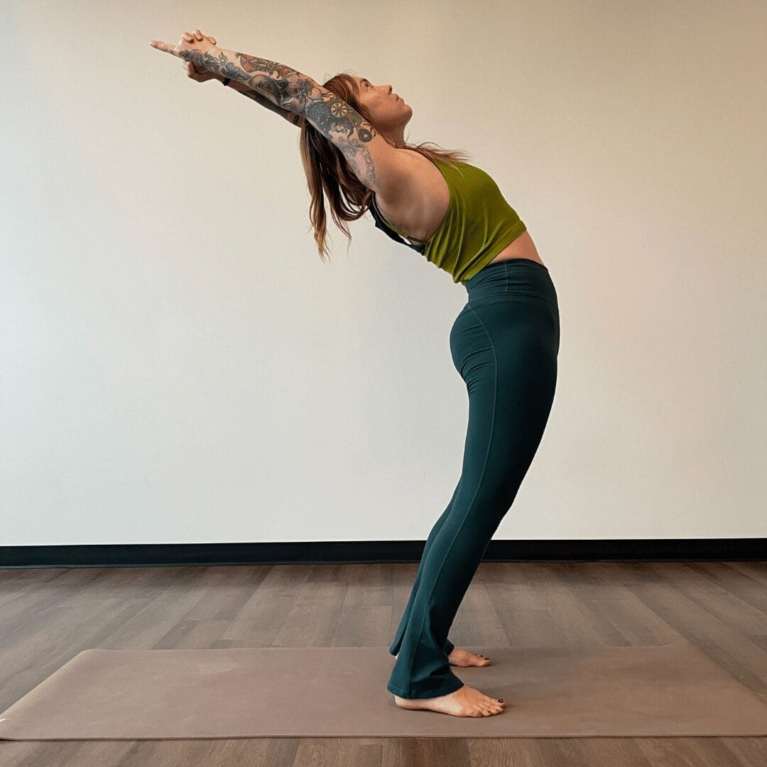 Marta Gruber practices ardha chakrasana