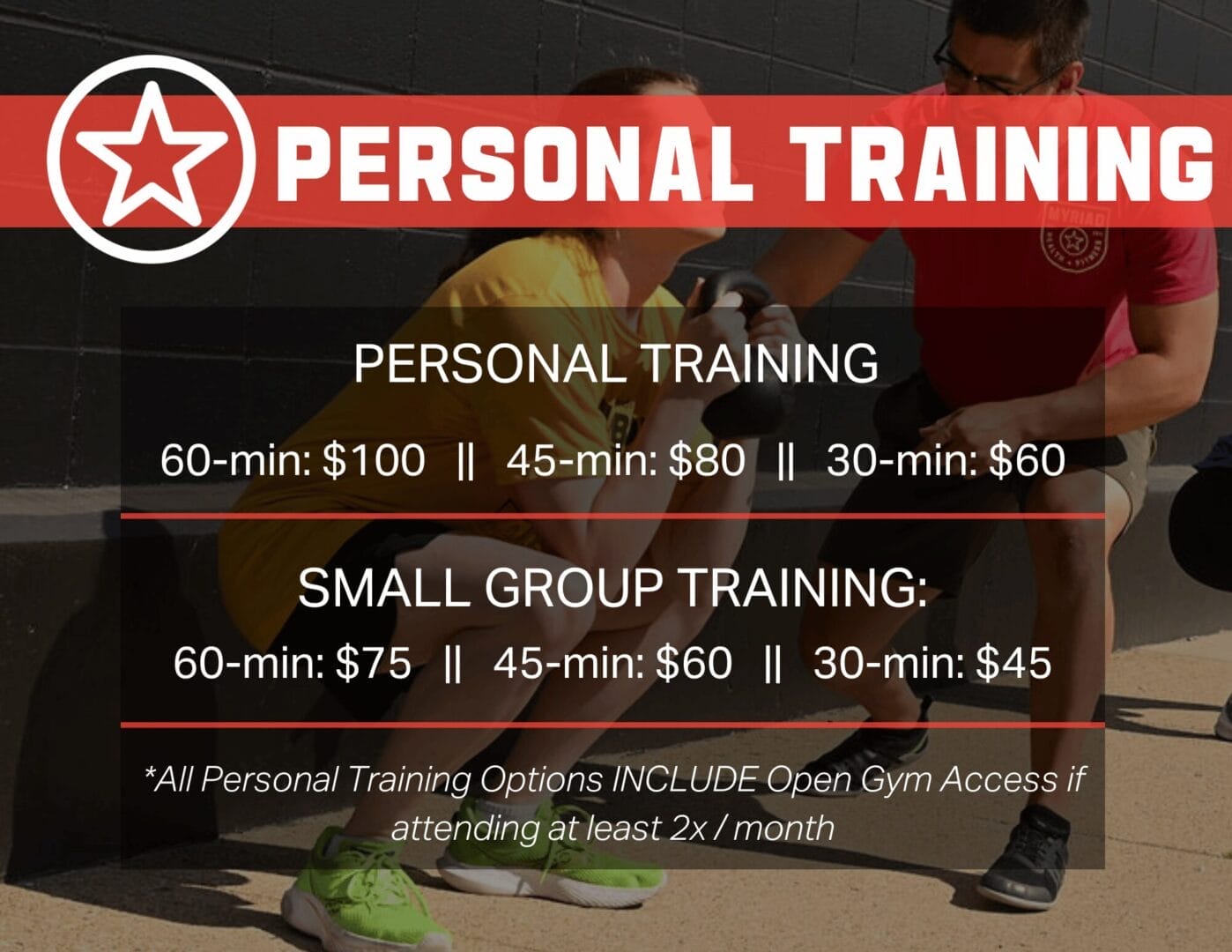 Personal Training with Myriad Fitness + Yoga