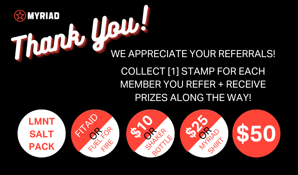 Member referral punchcard to win prizes.  