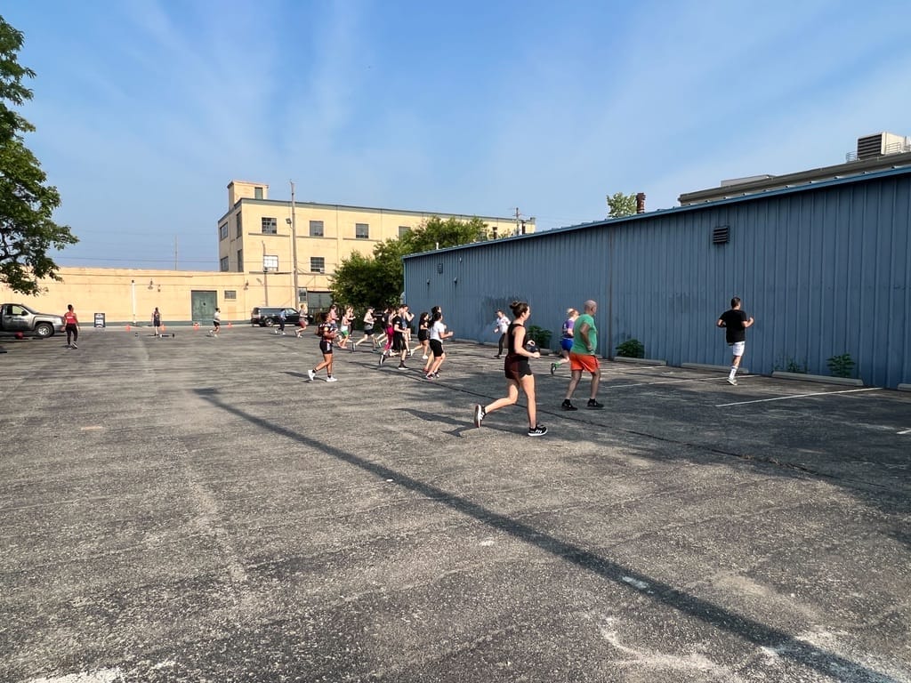 Myriad Members run outside for our annual MOVE with Pride class